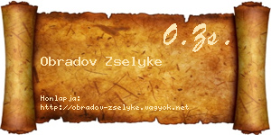 Obradov Zselyke névjegykártya